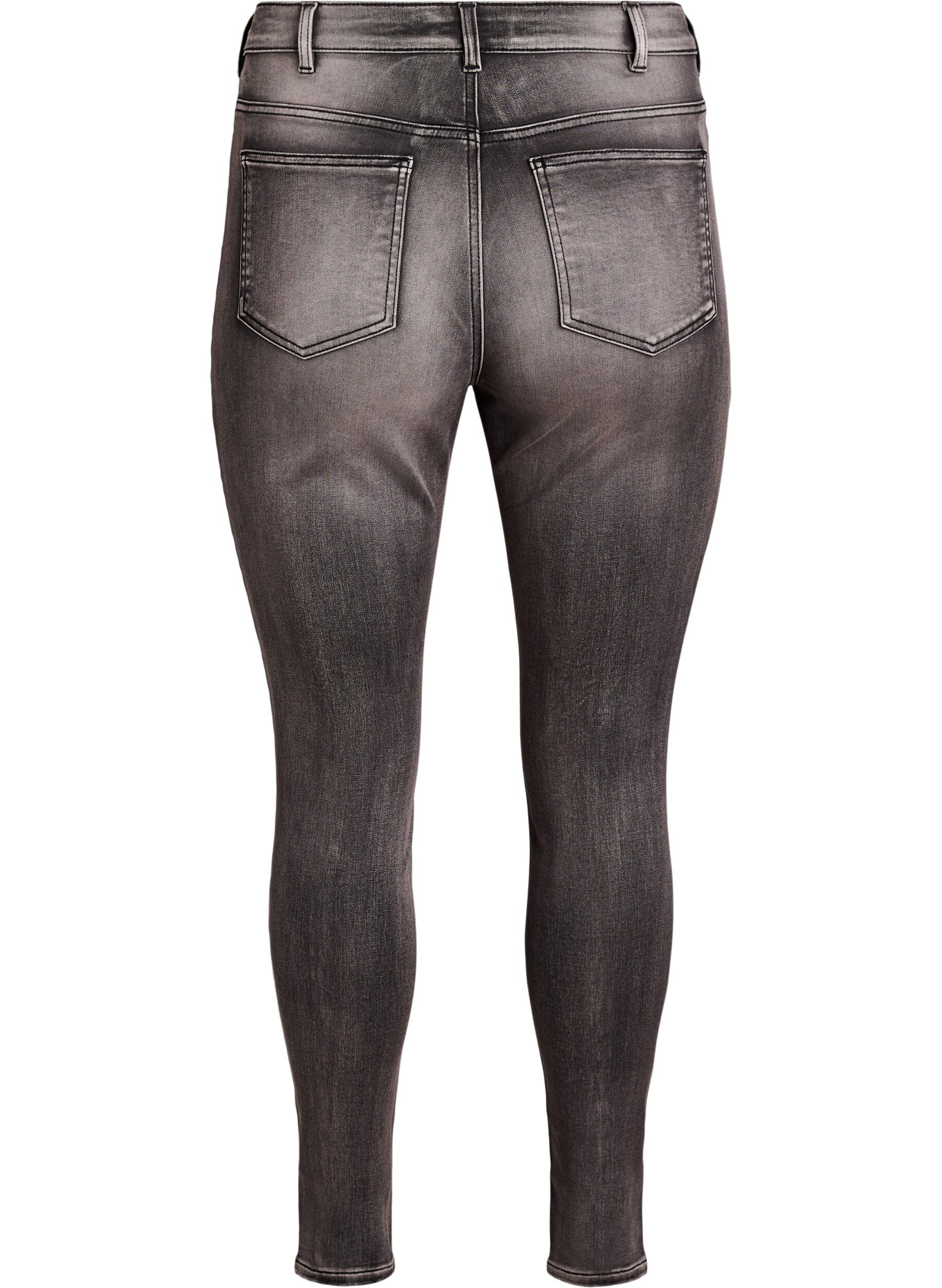 Zizzi Jean Amy super slim &agrave; taille haute, Gris anthracite, Packshot image number 1