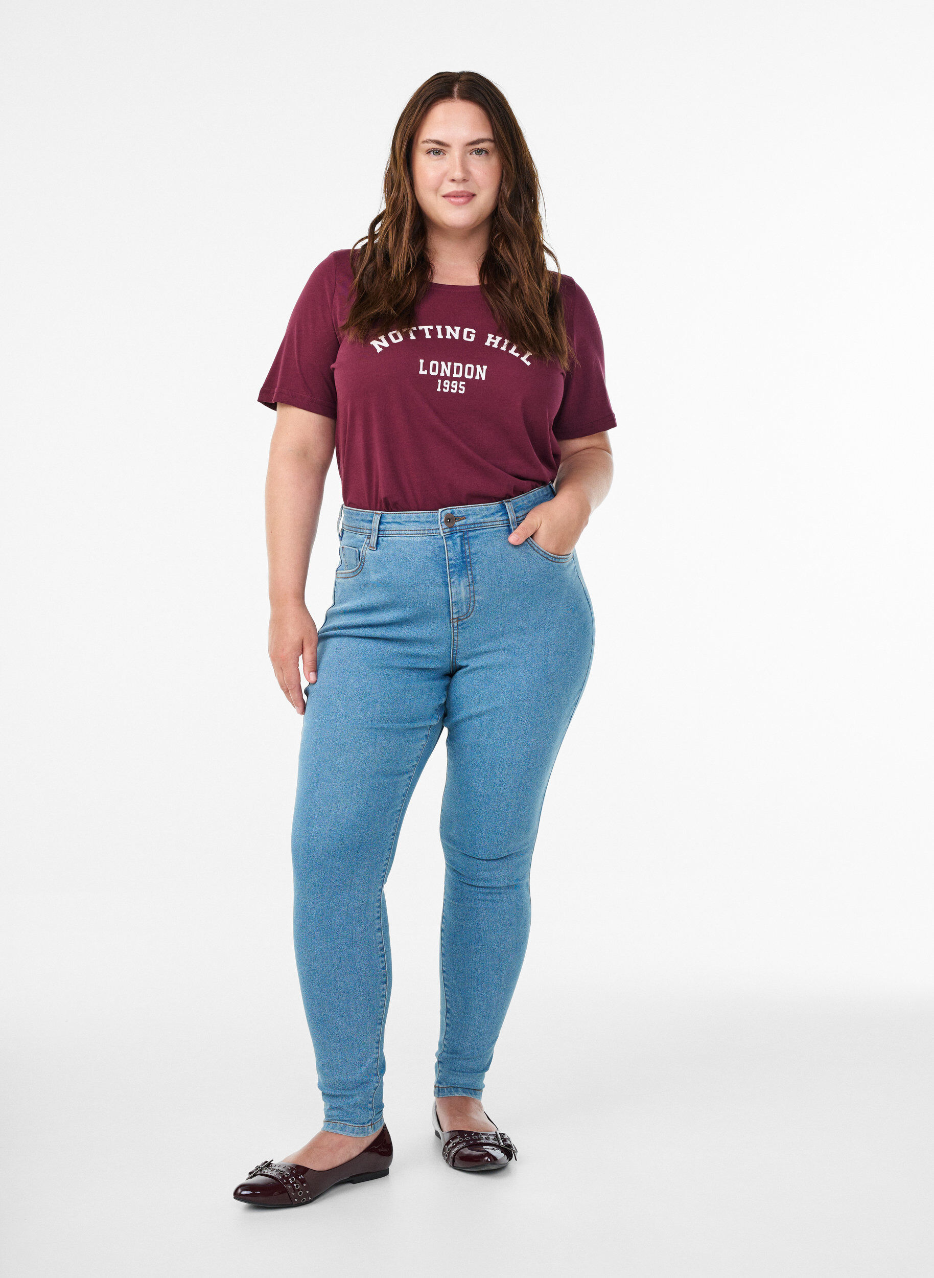 ZizziT-shirt imprim&eacute;, Bordeaux, Model image number 1