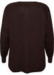 Chemisier en tricot avec col rond et motif tricot, Marron, Packshot image number 1