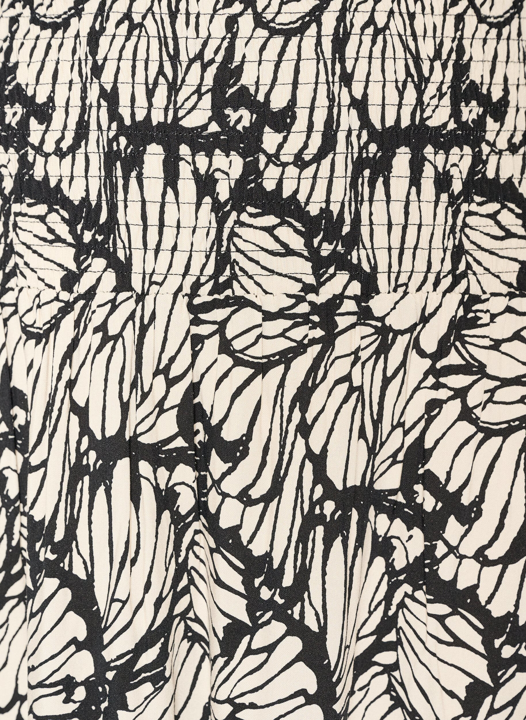 ZizziJupe longue en viscose avec smocks, Noir, Packshot image number 2