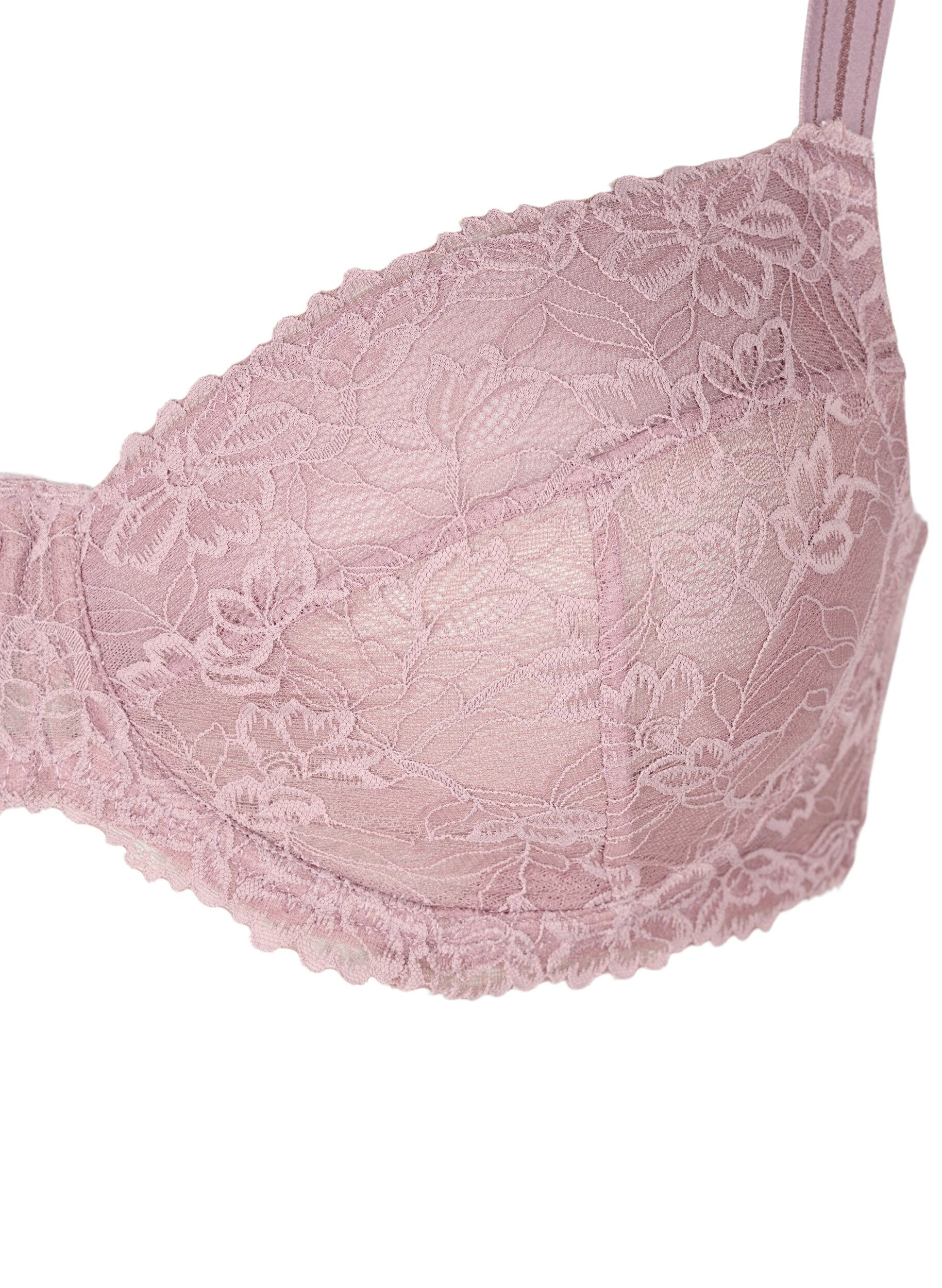 Zizzi Soutien-gorge couvrant avec maillage en dentelle, Rose, Packshot image number 2
