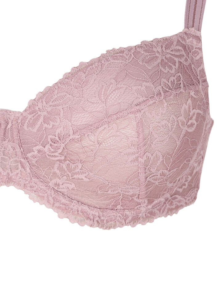 Soutien-gorge couvrant avec maillage en dentelle, Rose, Packshot image number 2