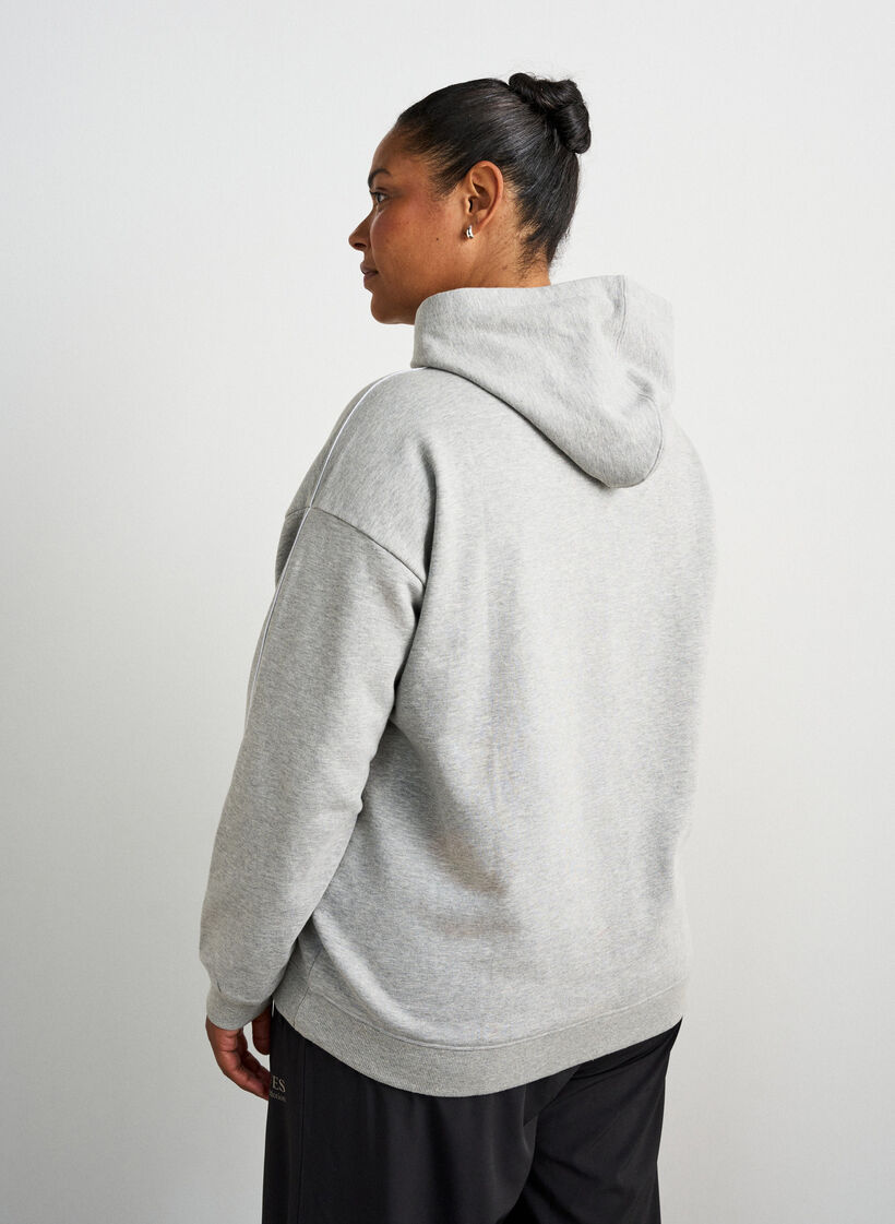 Sweat &agrave; capuche avec motif brod&eacute;, Gris, Model image number 2