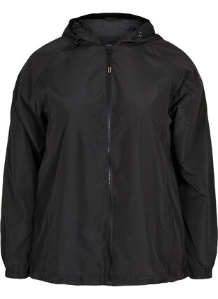 Veste courte avec capuche et ourlet inférieur réglable, Black, Packshot image number 0