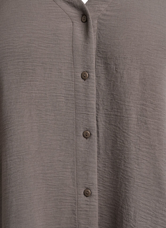 Chemisier &agrave; col V et manches 3/4, Beige, Packshot image number 2