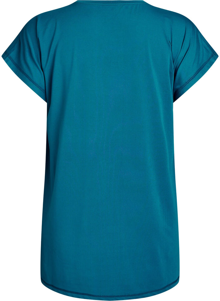 T-shirt long de sport, Bleu p&eacute;trole, Packshot image number 1