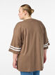 T-shirt college oversize à manches 3/4, Marron, Model image number 2