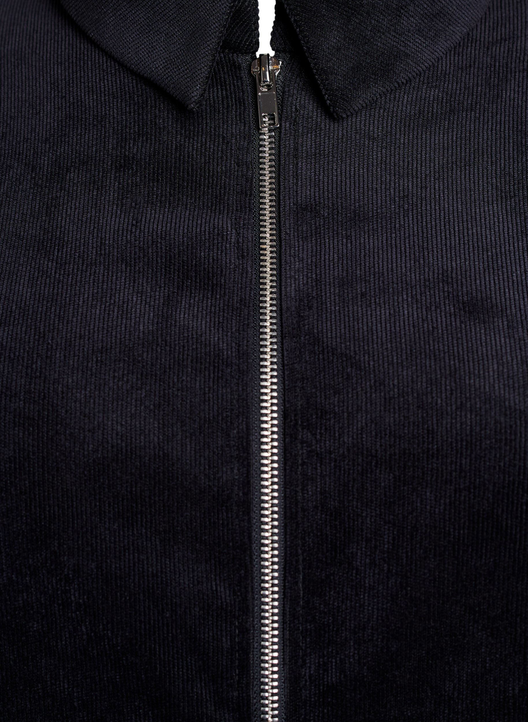 Zizzi Robe en velours c&ocirc;tel&eacute; avec zip et manches 3/4, Noir, Packshot image number 2