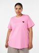 T-shirt avec un c&oelig;ur en sequins et imprim&eacute; color&eacute; au dos, Rose, Model image number 0