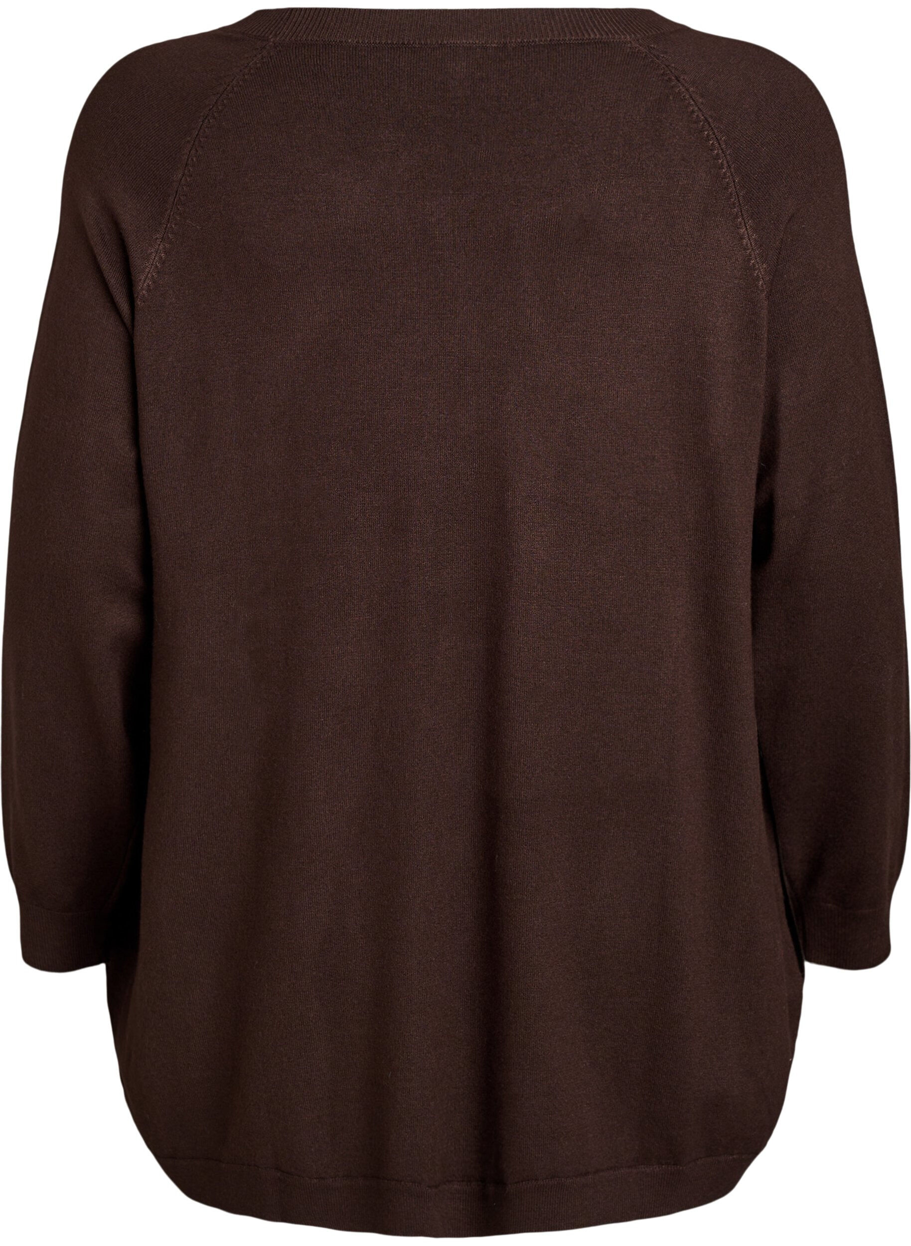 ZizziBlouse en maille avec boutons sur le c&ocirc;t&eacute;, Marron, Packshot image number 1