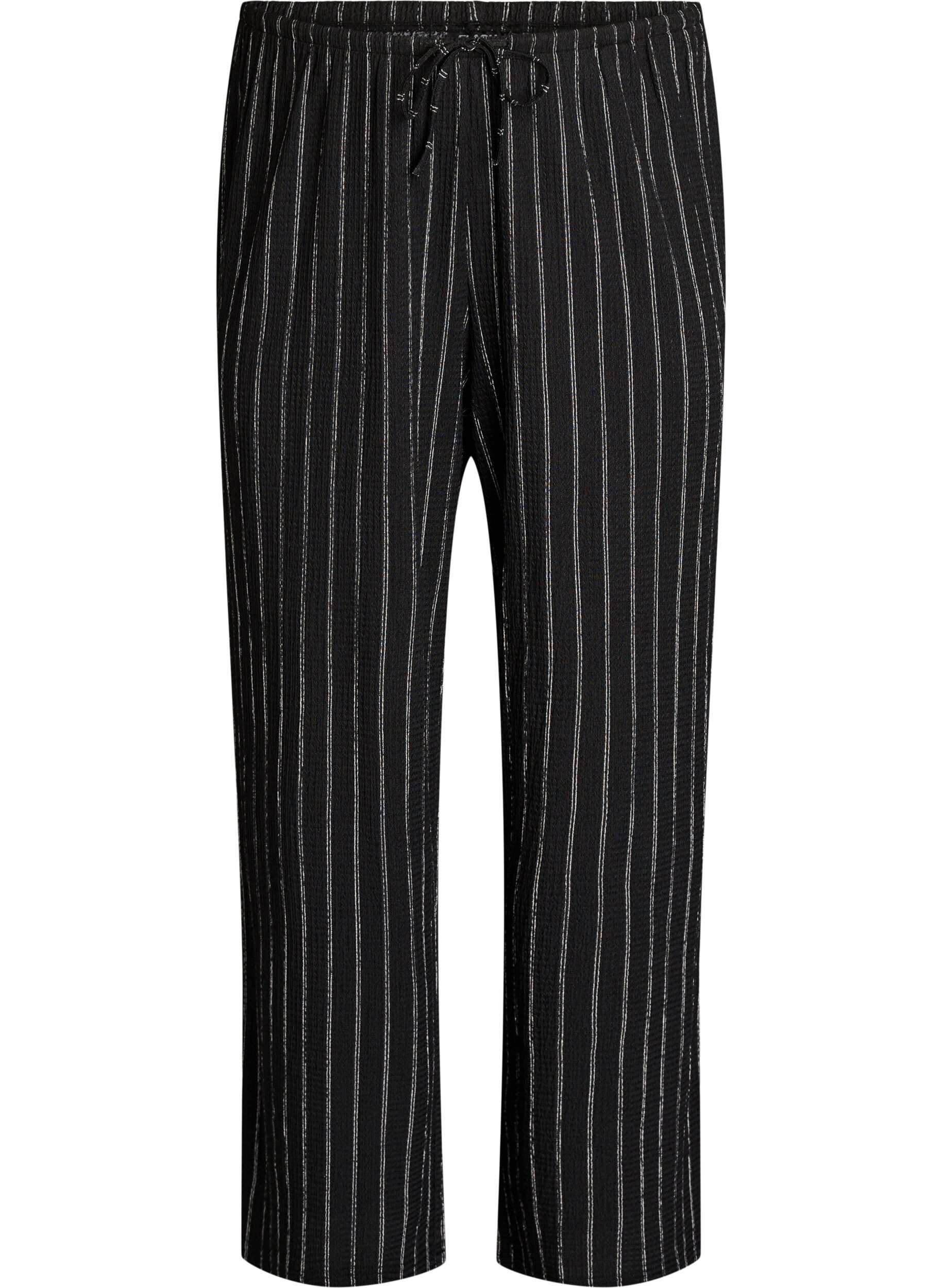 Pantalon large en tissu l&eacute;ger et textur&eacute;