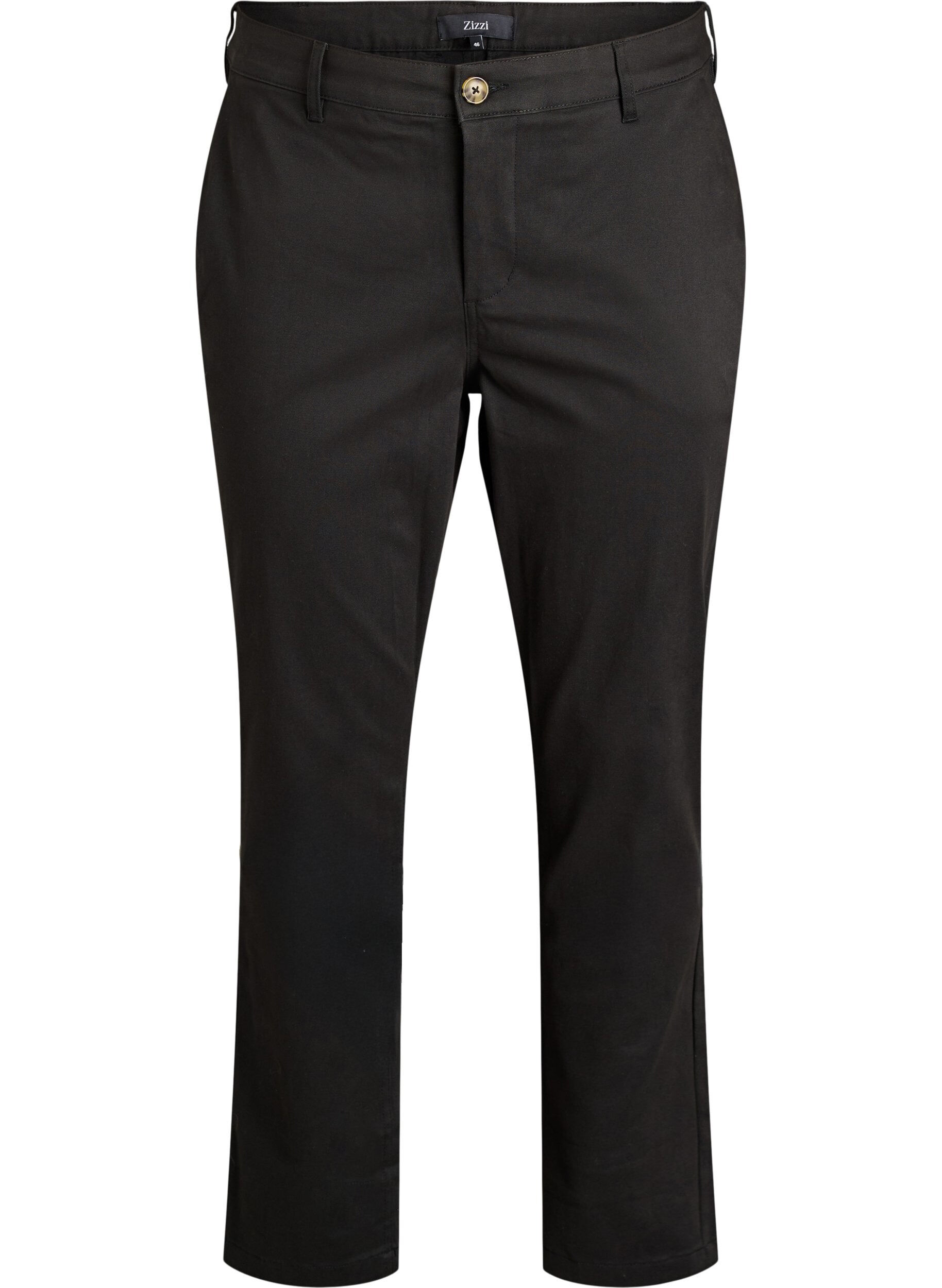 Zizzi Chinos en coton, Noir, Packshot image number 0