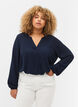 Haut de couleur unie avec col en V, Navy Blazer, Model image number 0