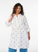 Robe chemise en mousseline de coton avec motifs brod&eacute;s, Vanille, Model image number 0