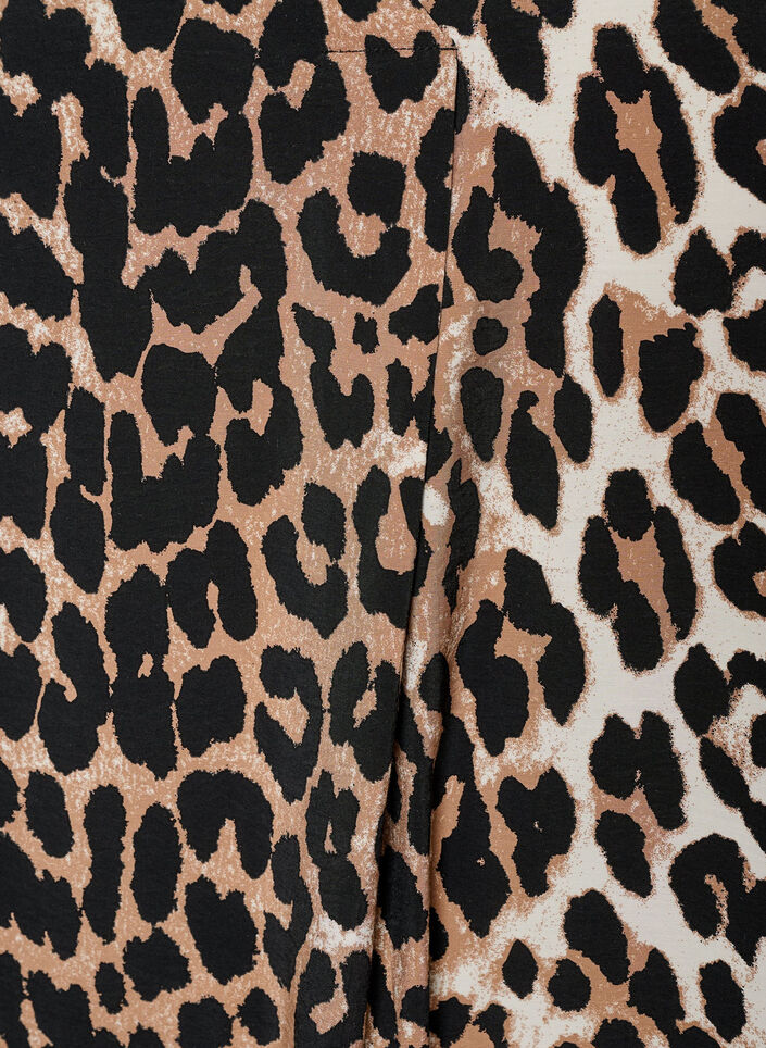 Robe &agrave; col en V en viscose, Marron, Packshot image number 2