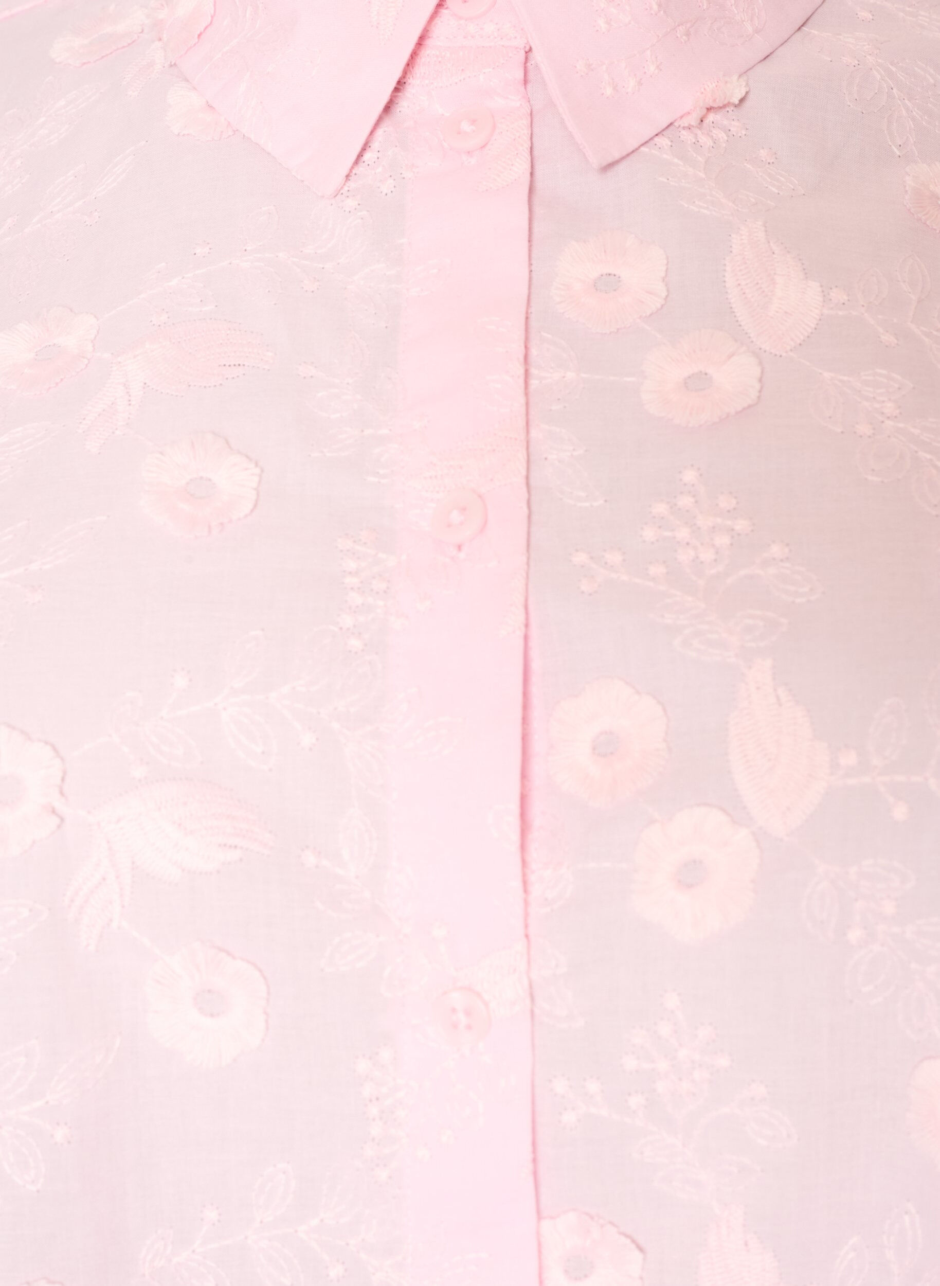 ZizziChemise avec broderies florales et manches larges, Rose, Packshot image number 2