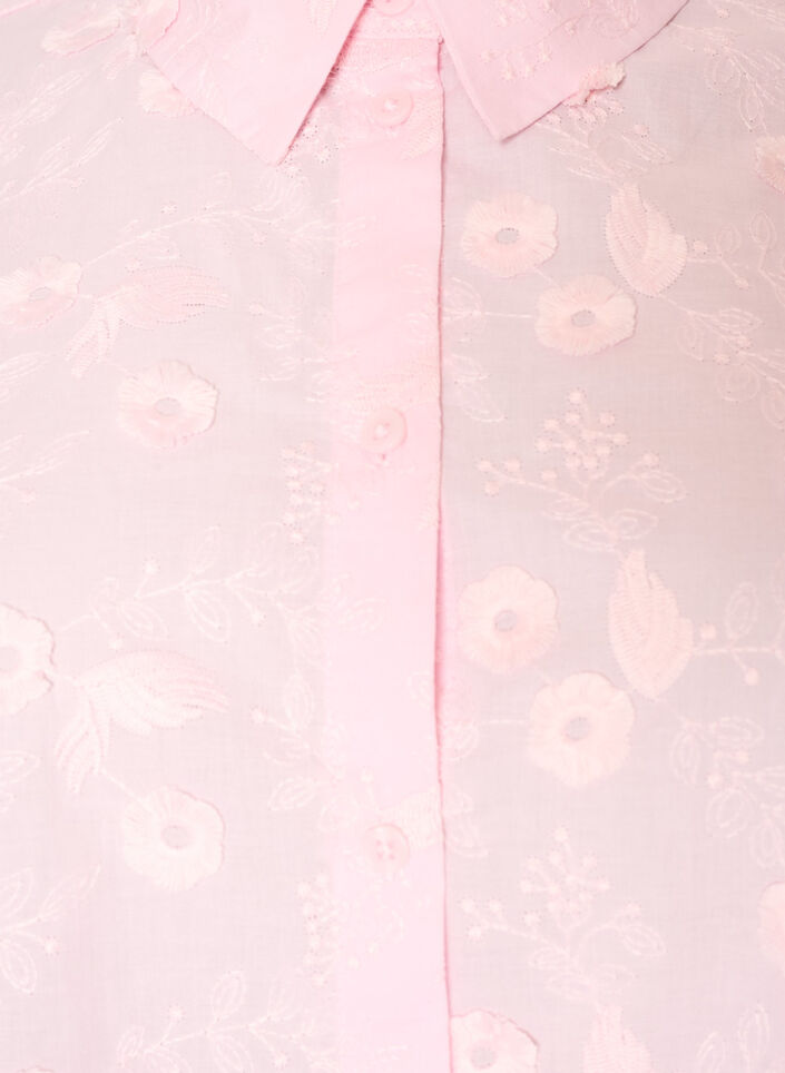 Chemise avec broderies florales et manches larges, Rose, Packshot image number 2