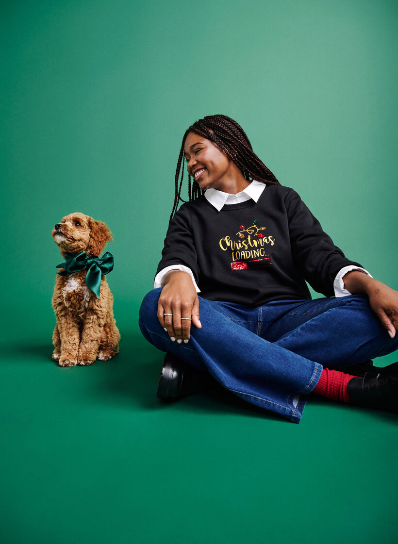 Sweatshirt de Noël, Black LOADING, Image image number 0