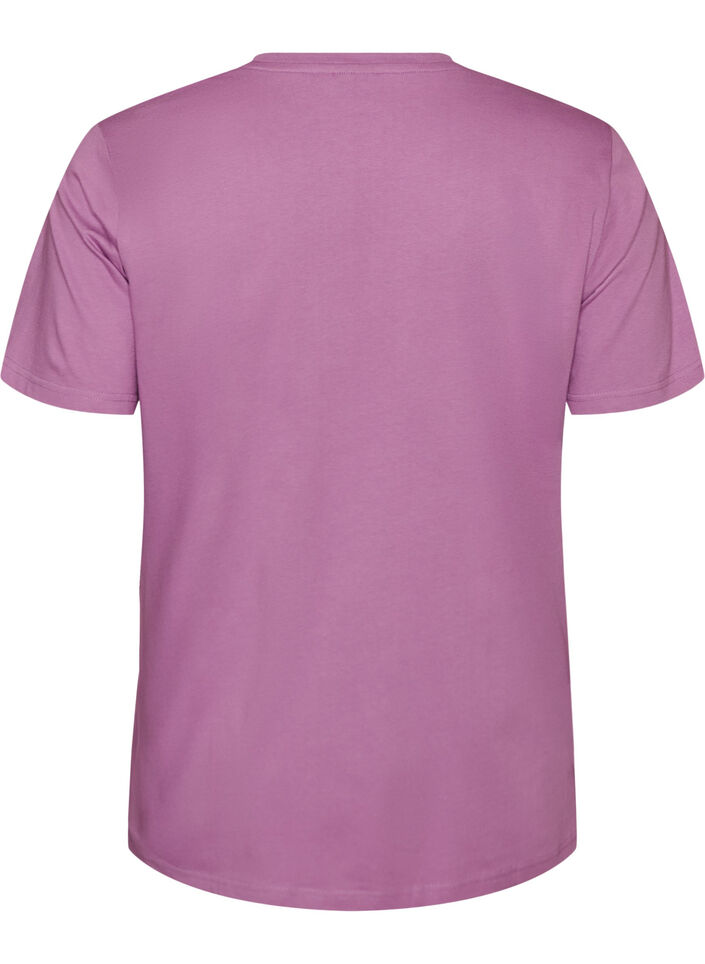 T-shirt en coton biologique avec broderie ajour&eacute;e, Violet, Packshot image number 1