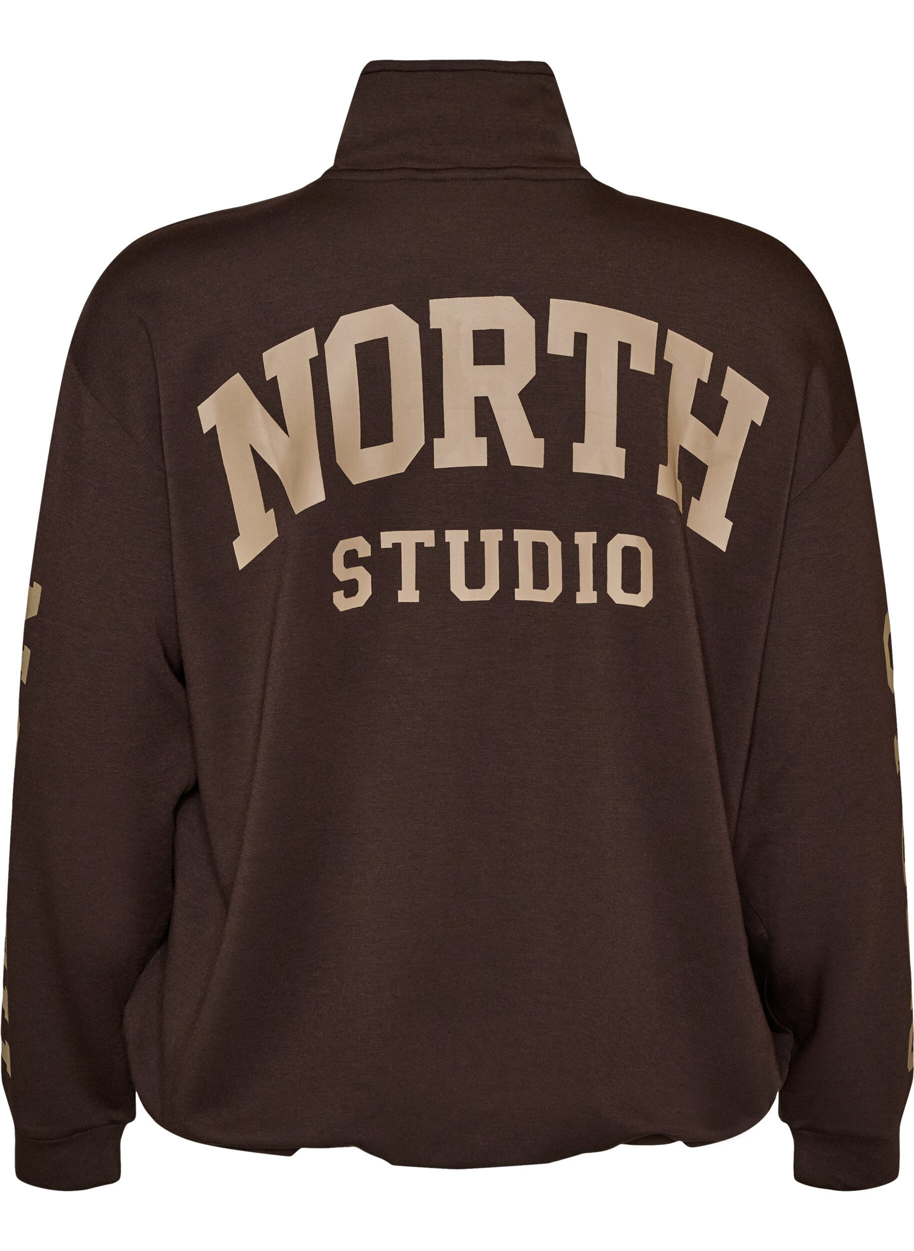 ZizziCardigan bomber sportif avec zip et col montant, Marron, Packshot image number 1