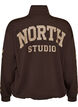 Cardigan bomber sportif avec zip et col montant, Marron, Packshot image number 1