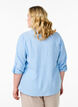 Chemise en lin et viscose avec manches 3/4, Bleu, Model image number 2