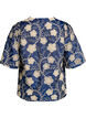 Blouse avec col en V et motif brod&eacute;, Bleu, Packshot image number 1