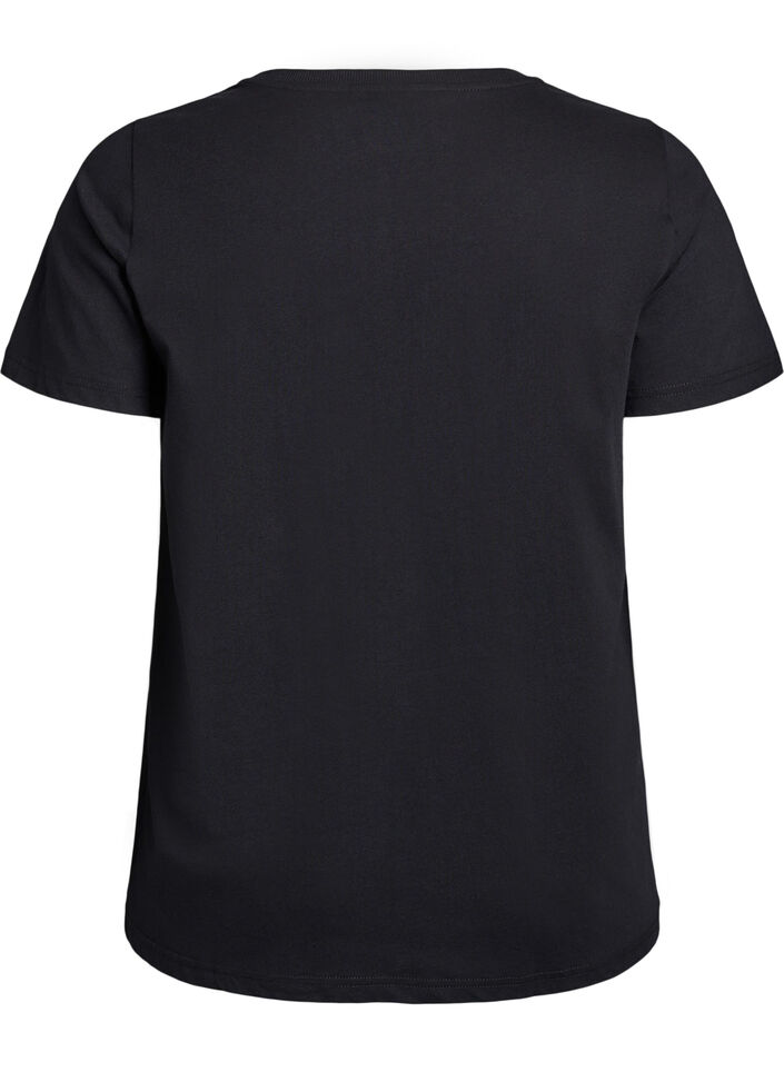 T-shirt de No&euml;l en coton bio, Noir, Packshot image number 1