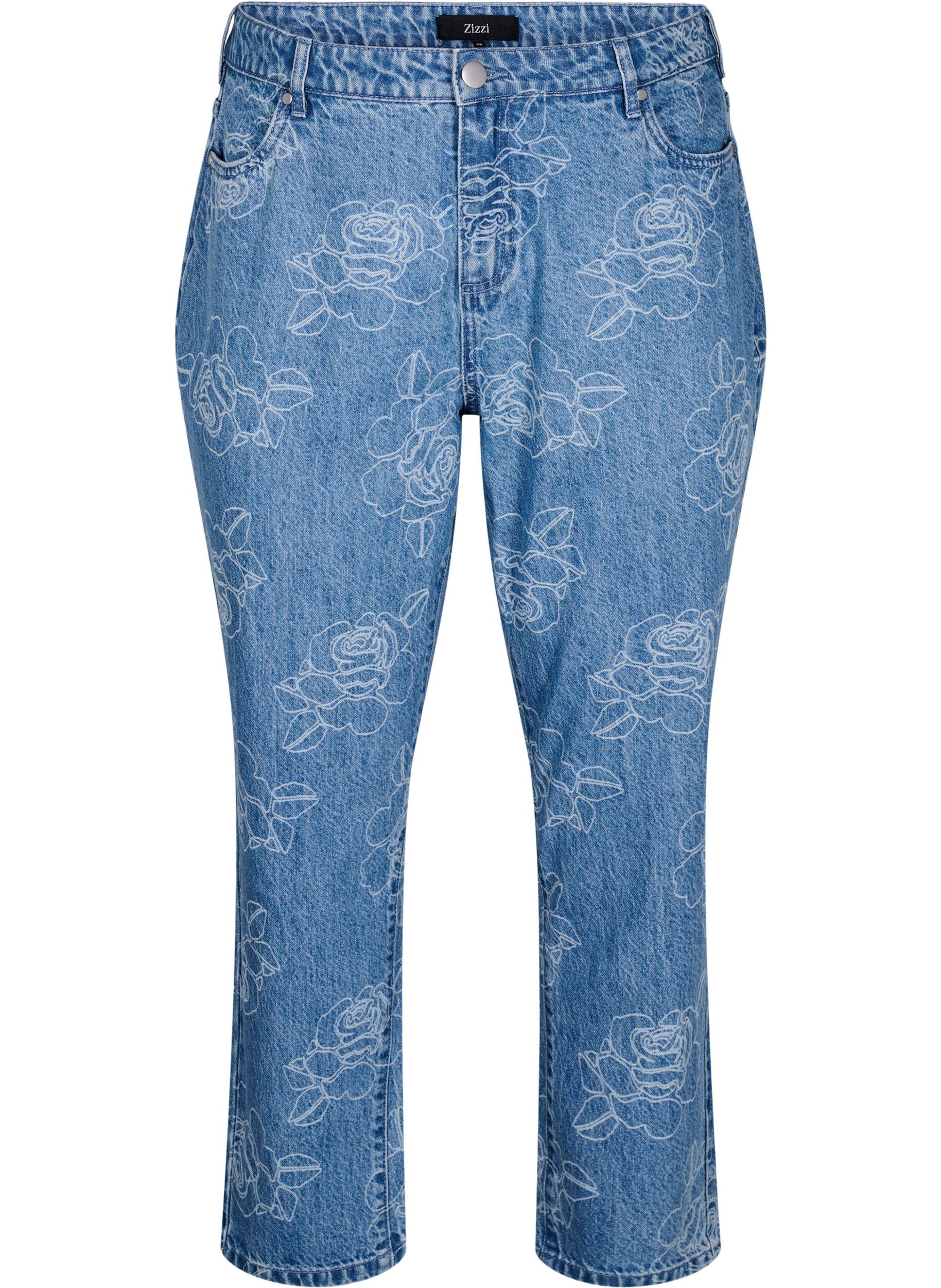 Zizzi Jeans Mille &agrave; motif floral, Bleu Clair, Packshot image number 0