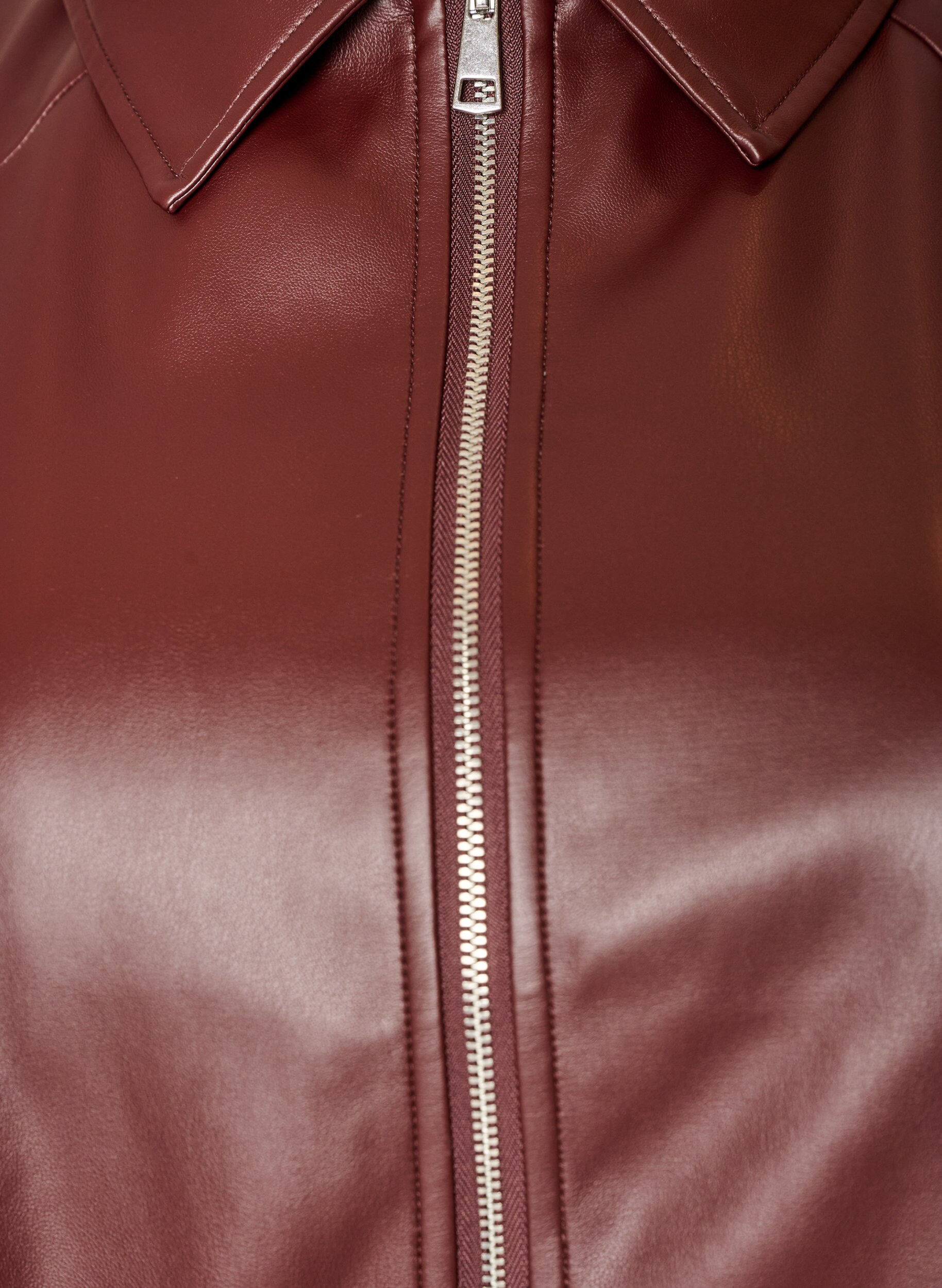 ZizziBomber en similicuir avec ourlet &agrave; cordon de serrage, Marron, Packshot image number 2