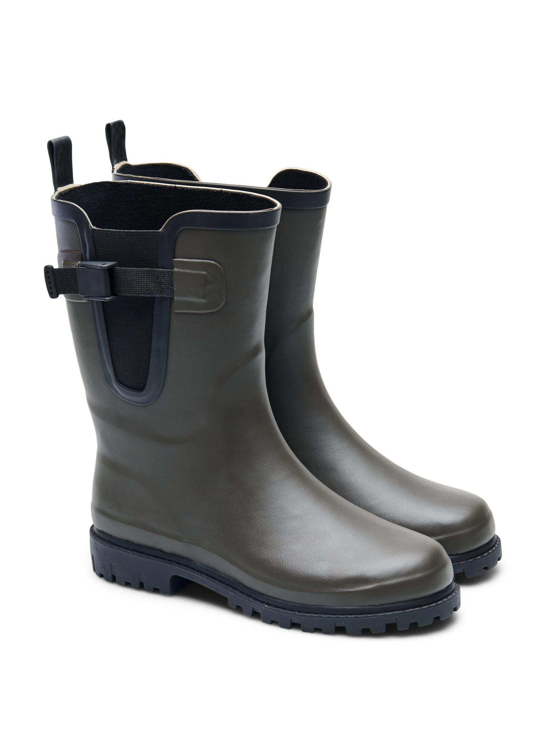 Zizzi Bottes en caoutchouc longues et larges, Tarmac, Packshot image number 1