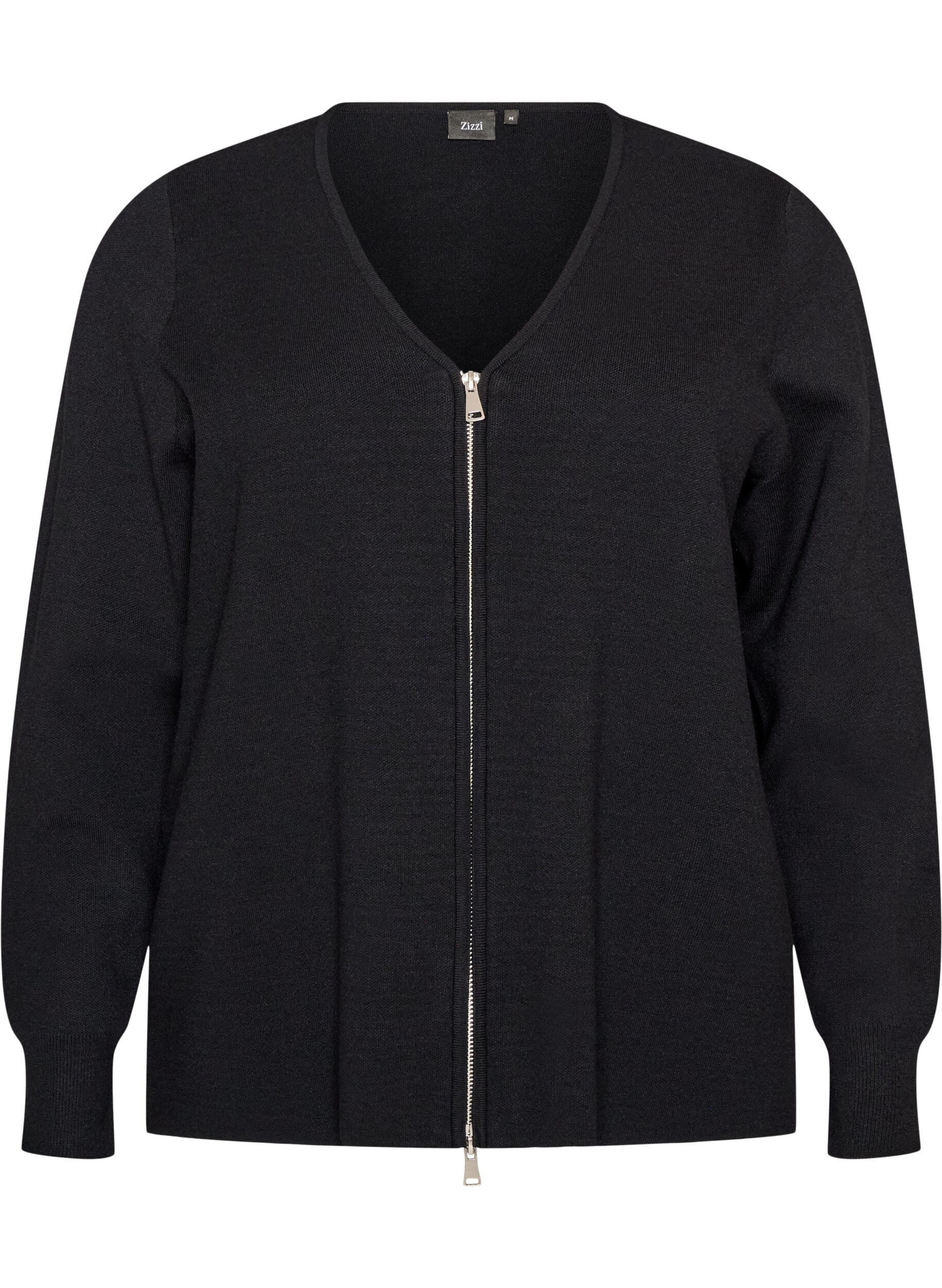 ZizziCardigan avec zip double curseur, Noir, Packshot image number 0