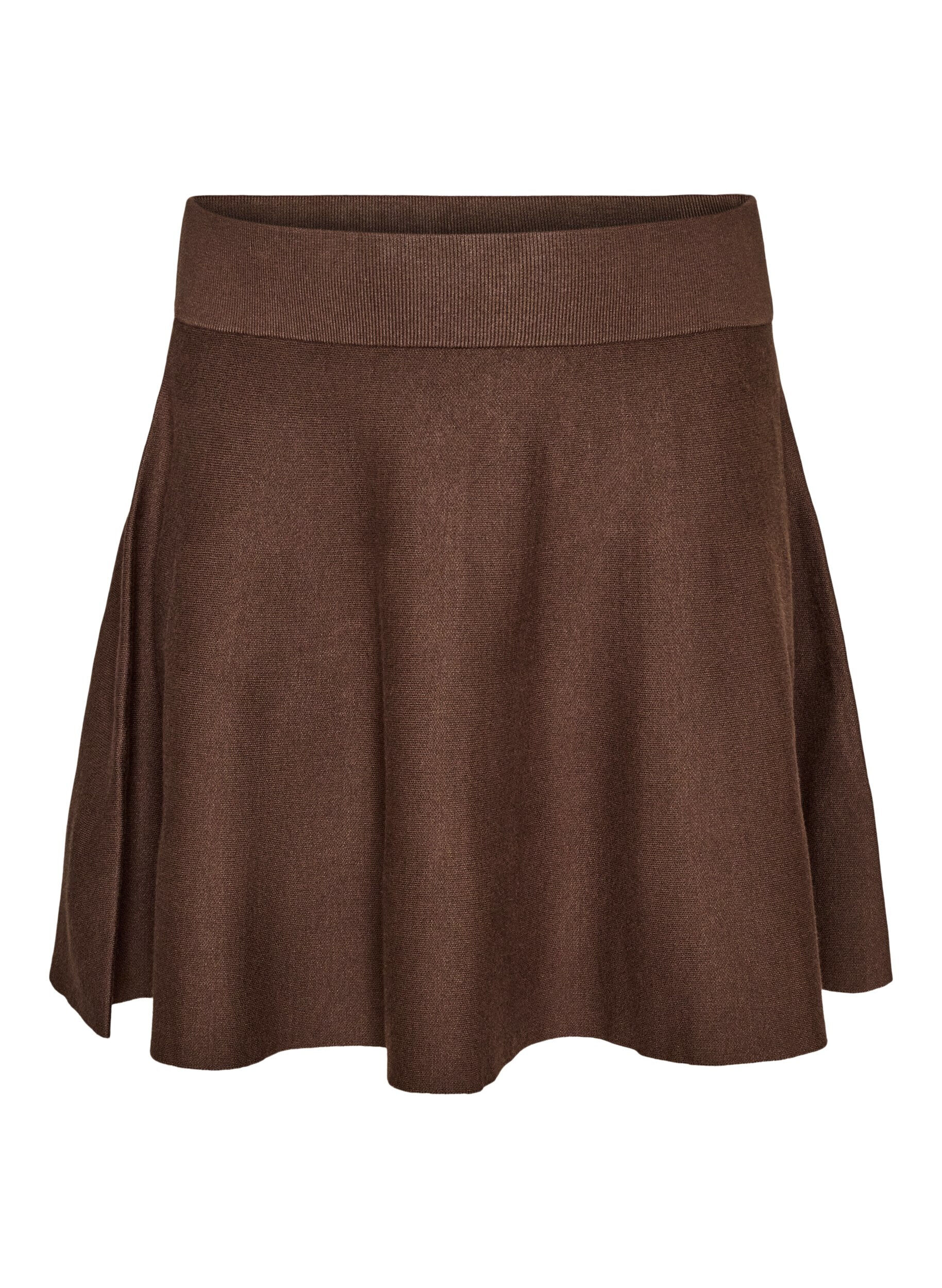ZizziJupe courte en maille &agrave; coupe &eacute;vas&eacute;e, Marron, Packshot image number 0