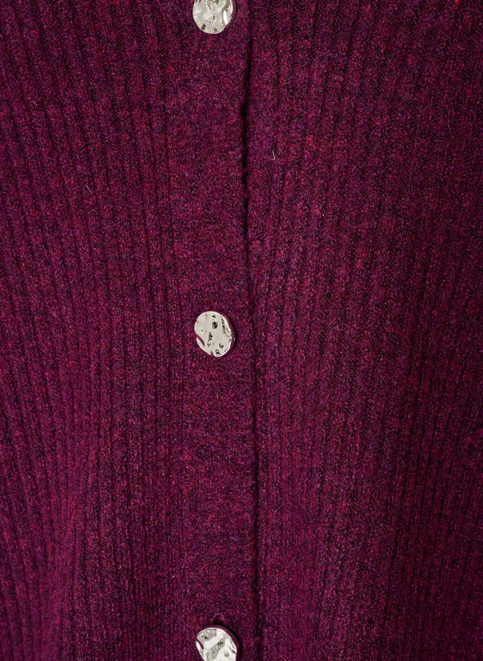 Cardigan avec col en V et texture c&ocirc;tel&eacute;e, Violet, Packshot image number 2