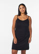 Dessous de robe en viscose uni, Noir, Model image number 0