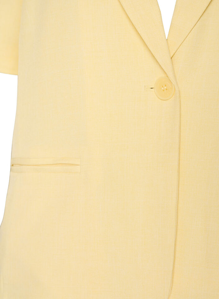 Blazer avec manches courtes et revers, Jaune clair, Packshot image number 2
