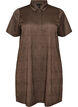 Robe courte &agrave; carreaux avec un col de chemise, Marron, Packshot image number 0