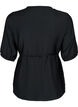 Blouse cache-cœur en viscose avec manches mi-longues, Black, Packshot image number 1