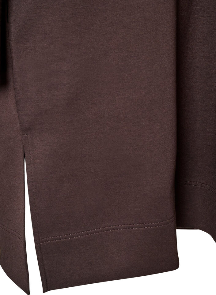 Robe-sweat sportive avec col montant et fermeture zipp&eacute;e, Marron, Packshot image number 3