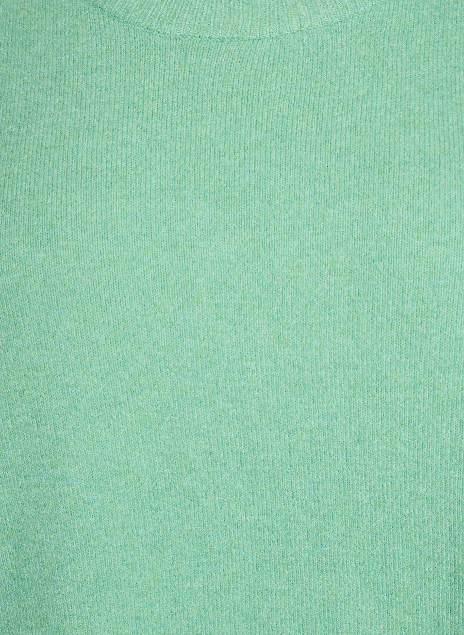 Zizzi Blouse en maille avec manches courtes, Vert clair, Packshot image number 2