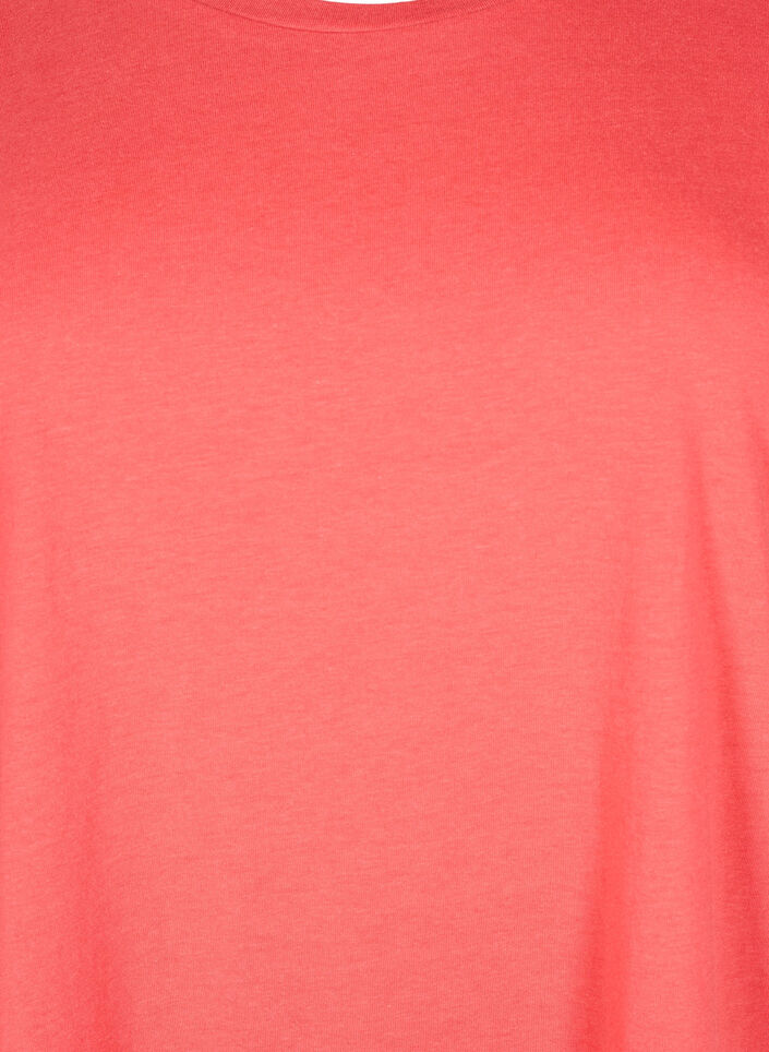 T-shirt &agrave; manches courtes en m&eacute;lange de coton, Rouge, Packshot image number 2