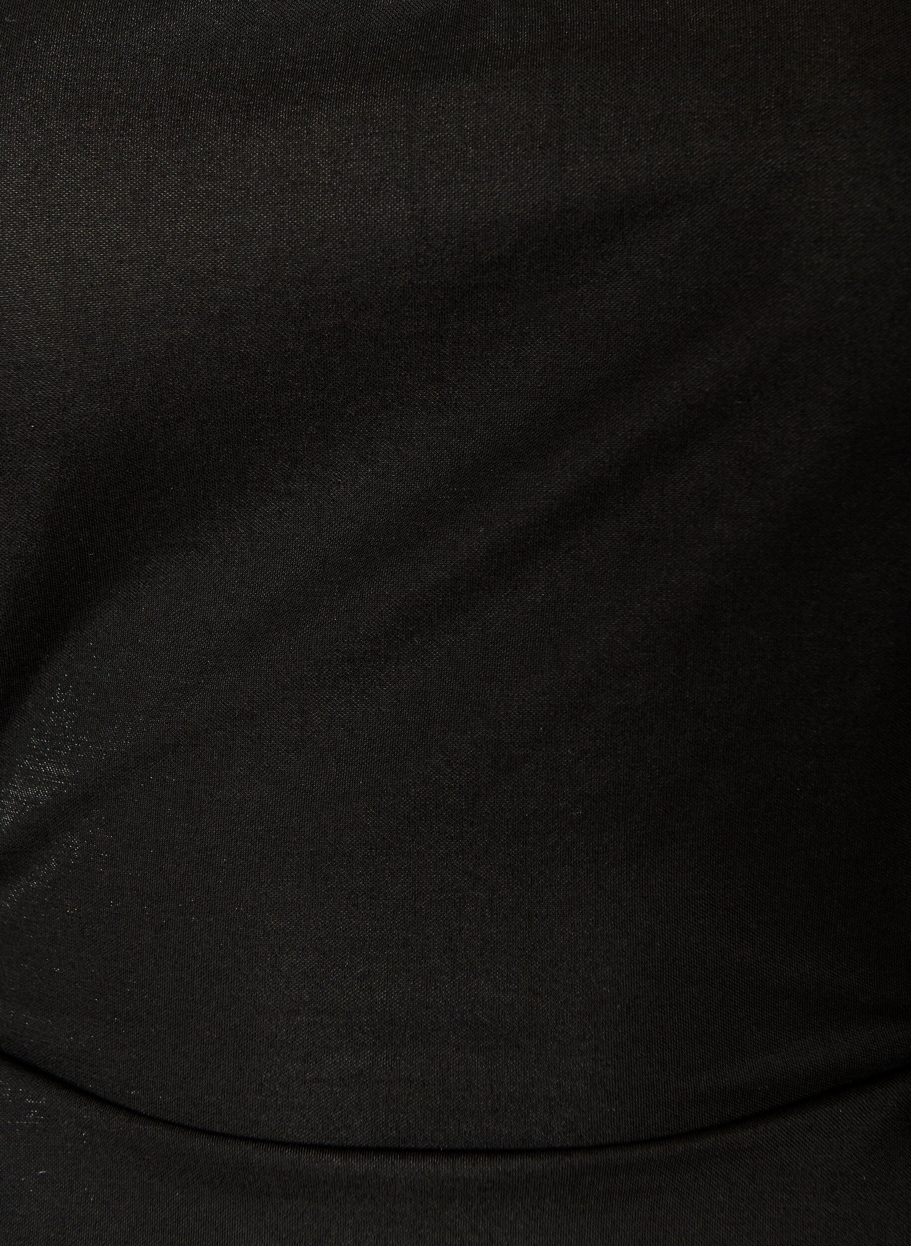 ZizziBlouse en m&eacute;lange de coton avec un col en V et un lien &agrave; nouer, Noir, Packshot image number 2