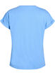 T-shirt &agrave; manches courtes en coton m&eacute;lang&eacute;, Bleu, Packshot image number 1