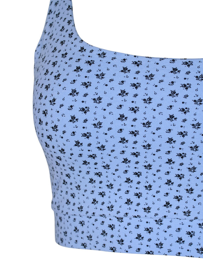 Soutien-gorge 2-pack en coton avec bretelles réglables, Serenity AOP/Black, Packshot image number 2