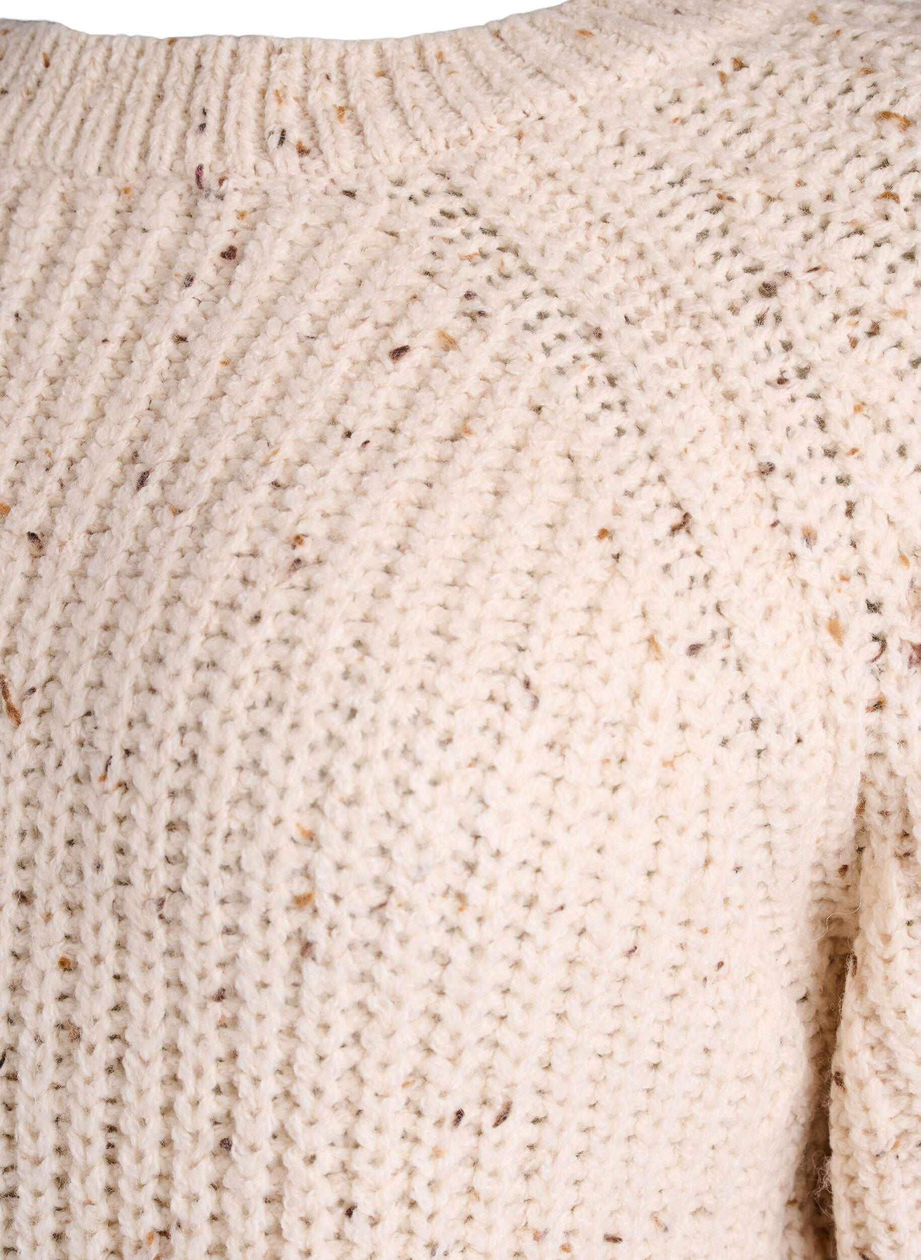 Zizzi Pull en maille avec manches raglan, Beige, Packshot image number 2