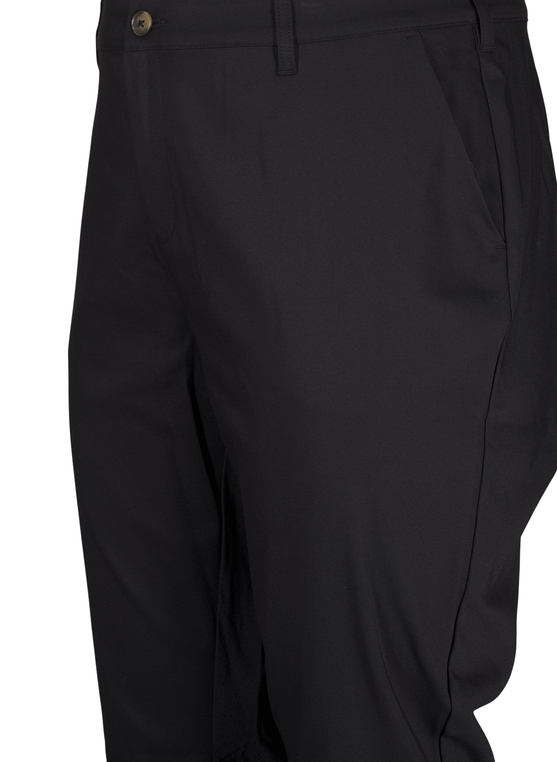 Zizzi Pantalon coupe droite &agrave; taille haute, Noir, Packshot image number 2