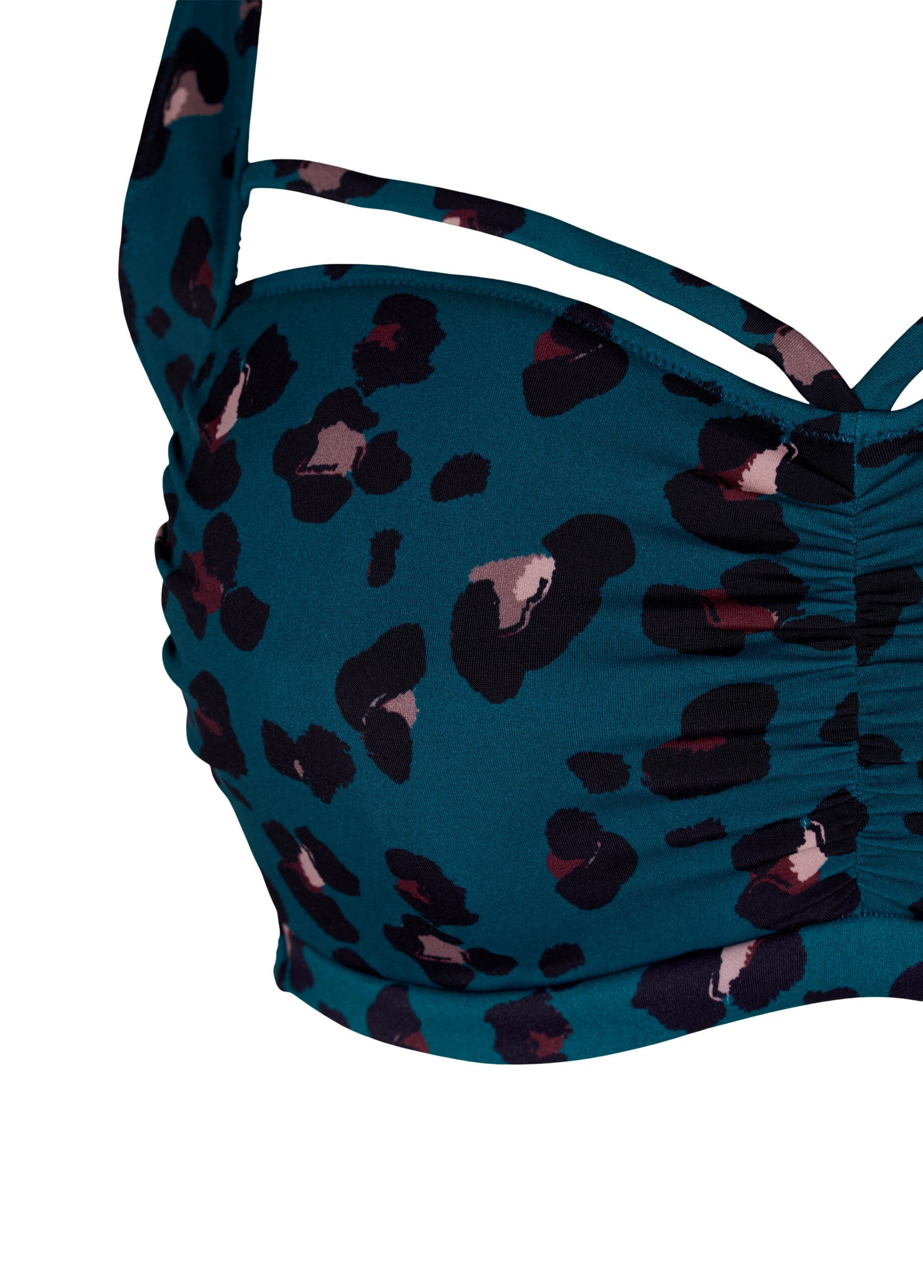 Zizzi Soutien-gorge de bikini avec drapage et lani&egrave;re, Leopard, Packshot image number 2