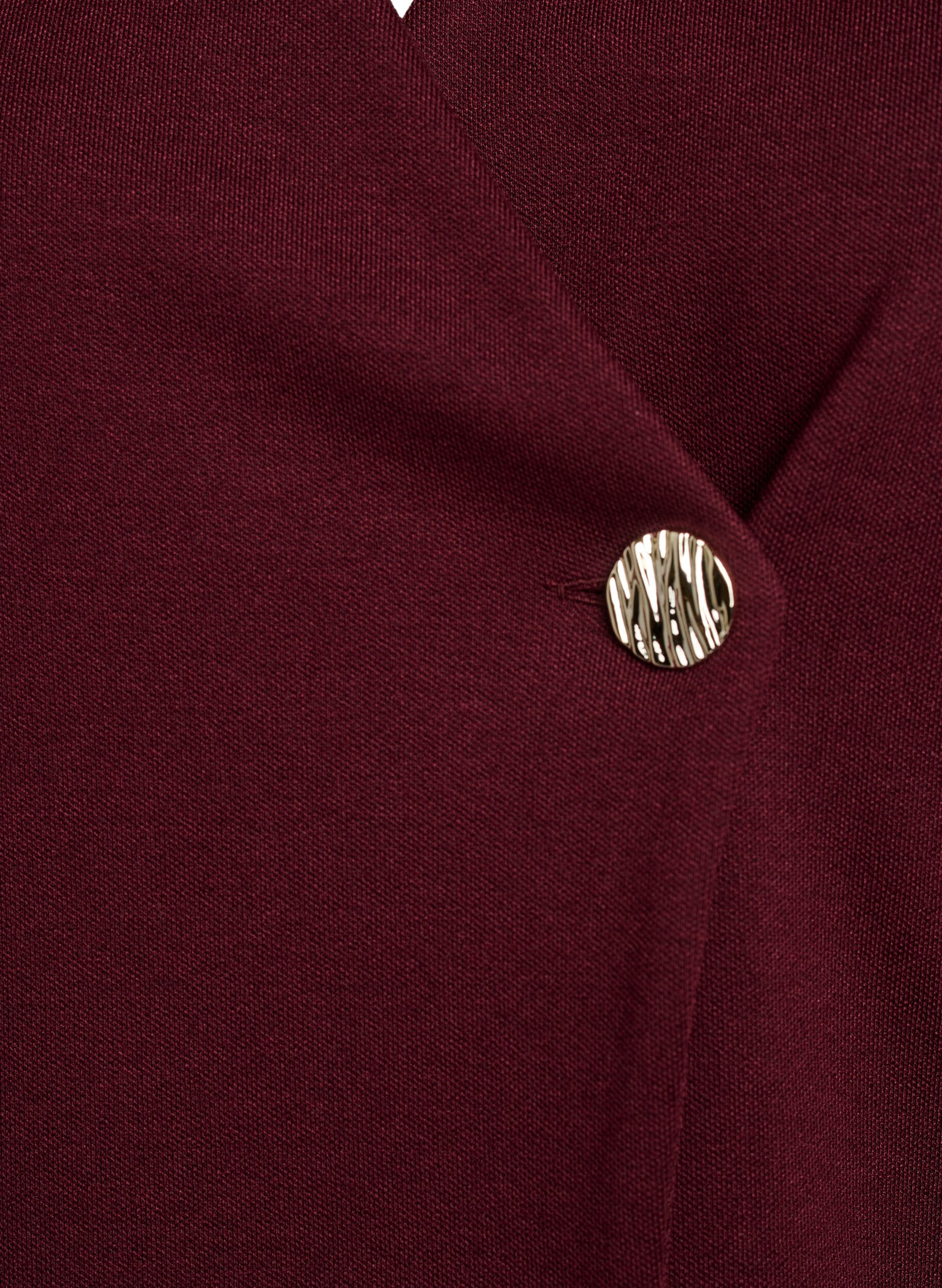 Zizzi Blouse &agrave; effet cache-c&oelig;ur asym&eacute;trique avec manches courtes, Bordeaux, Packshot image number 2