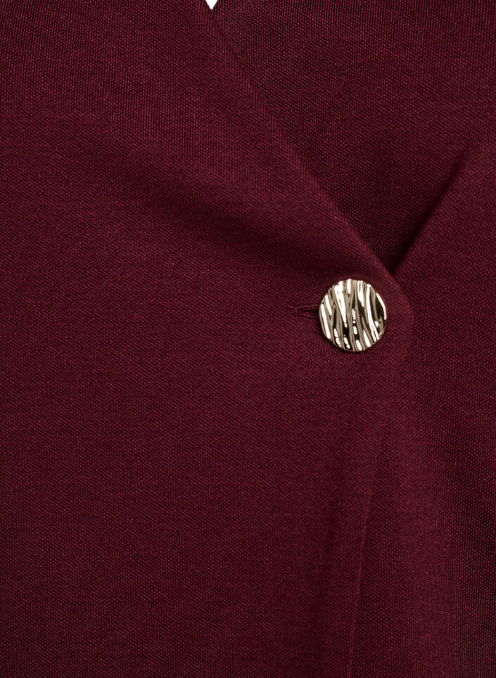 Blouse &agrave; effet cache-c&oelig;ur asym&eacute;trique avec manches courtes, Bordeaux, Packshot image number 2