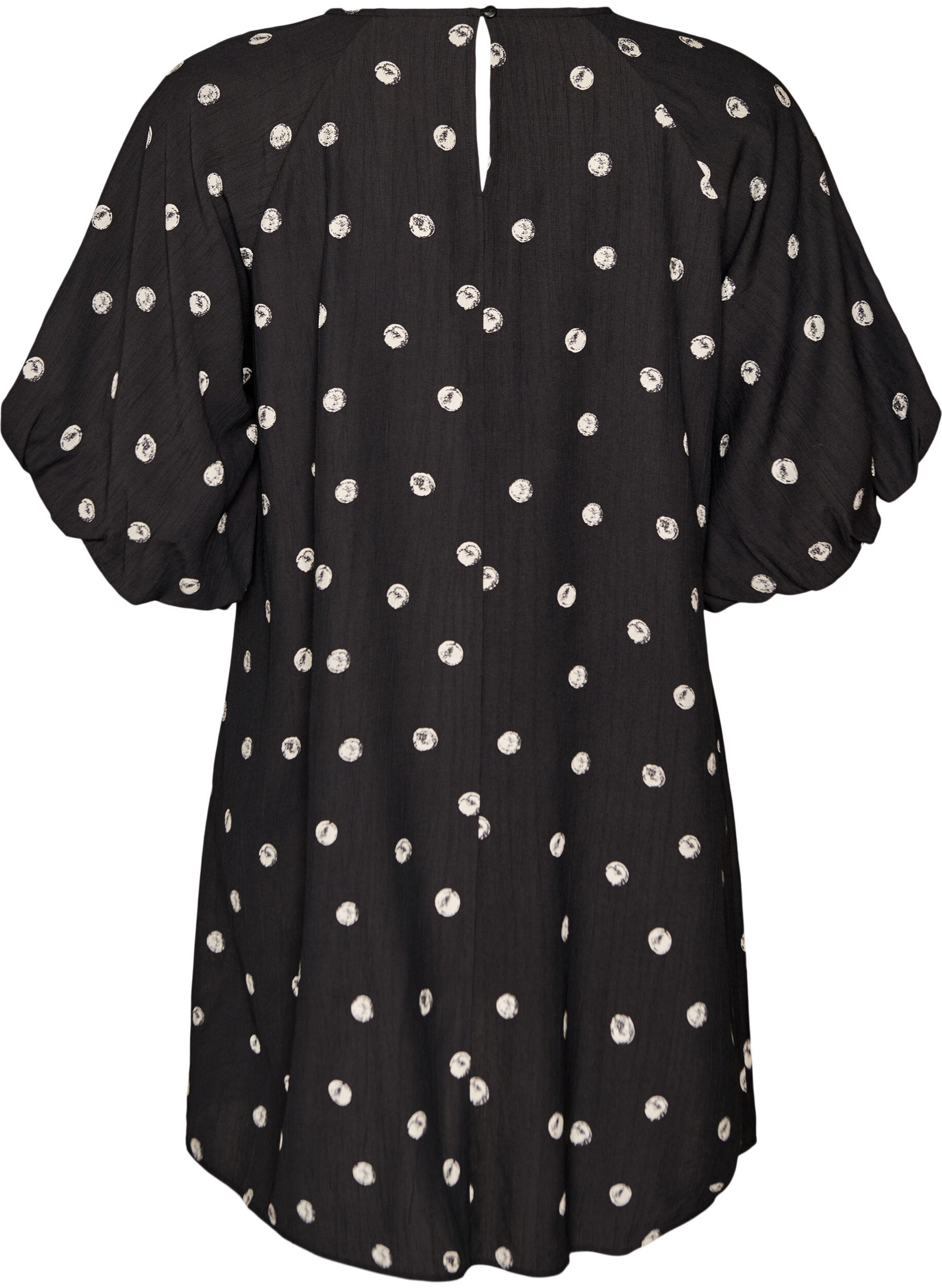 ZizziRobe courte en viscose avec manches ballon, Charbon, Packshot image number 1